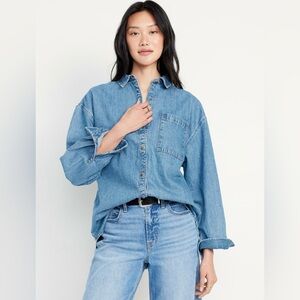 Old Navy Oversized Button-Down Jean Shirt